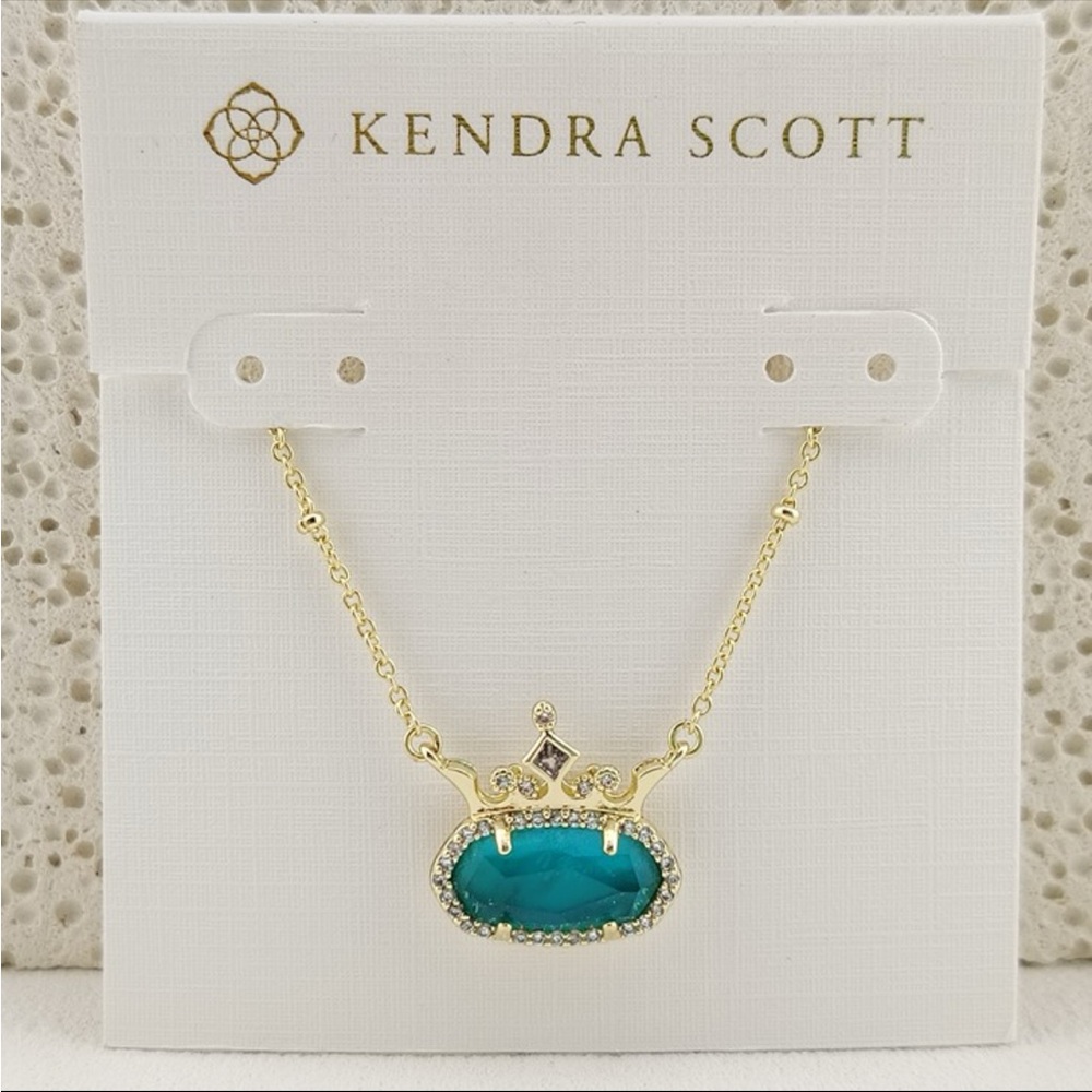 Kendra Scott Gold and Turquoise Disney Princess Crown Necklace - Picture 2 of 16